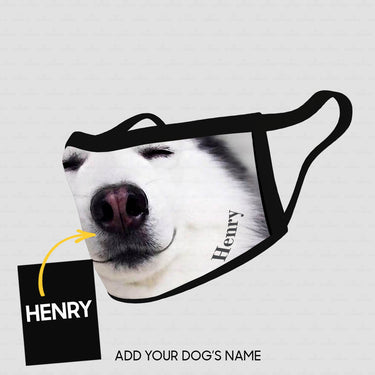Personalized Dog Gift Idea - Husky Silly Face Zoom In For Dog Lovers - Cloth Mask